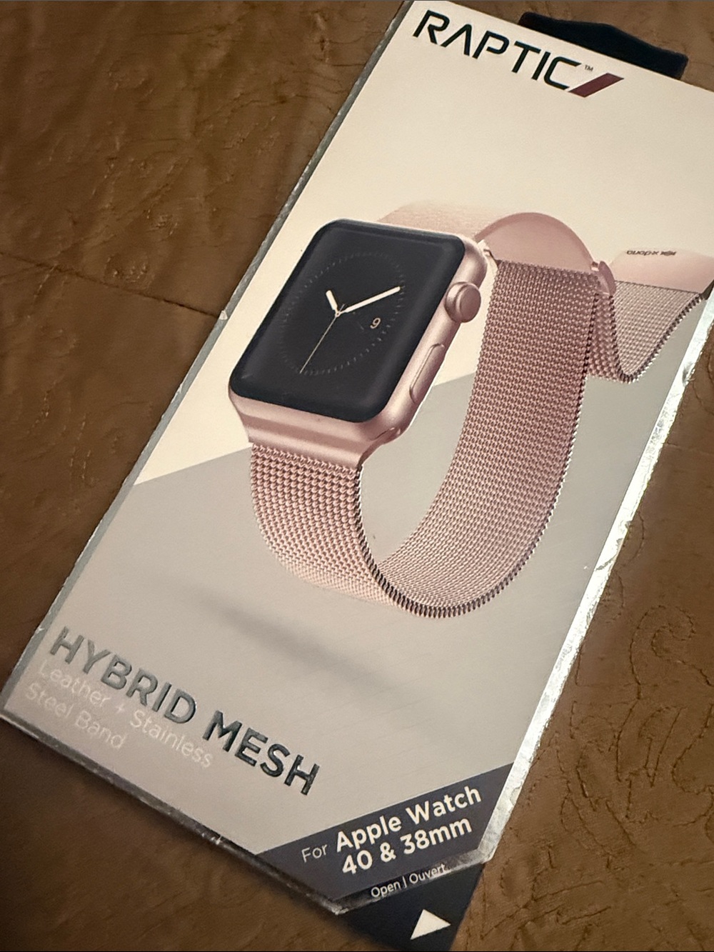 Hybrid Mesh Stainless Steel Watch Band - Rose Gold - Picture 3 of 3
